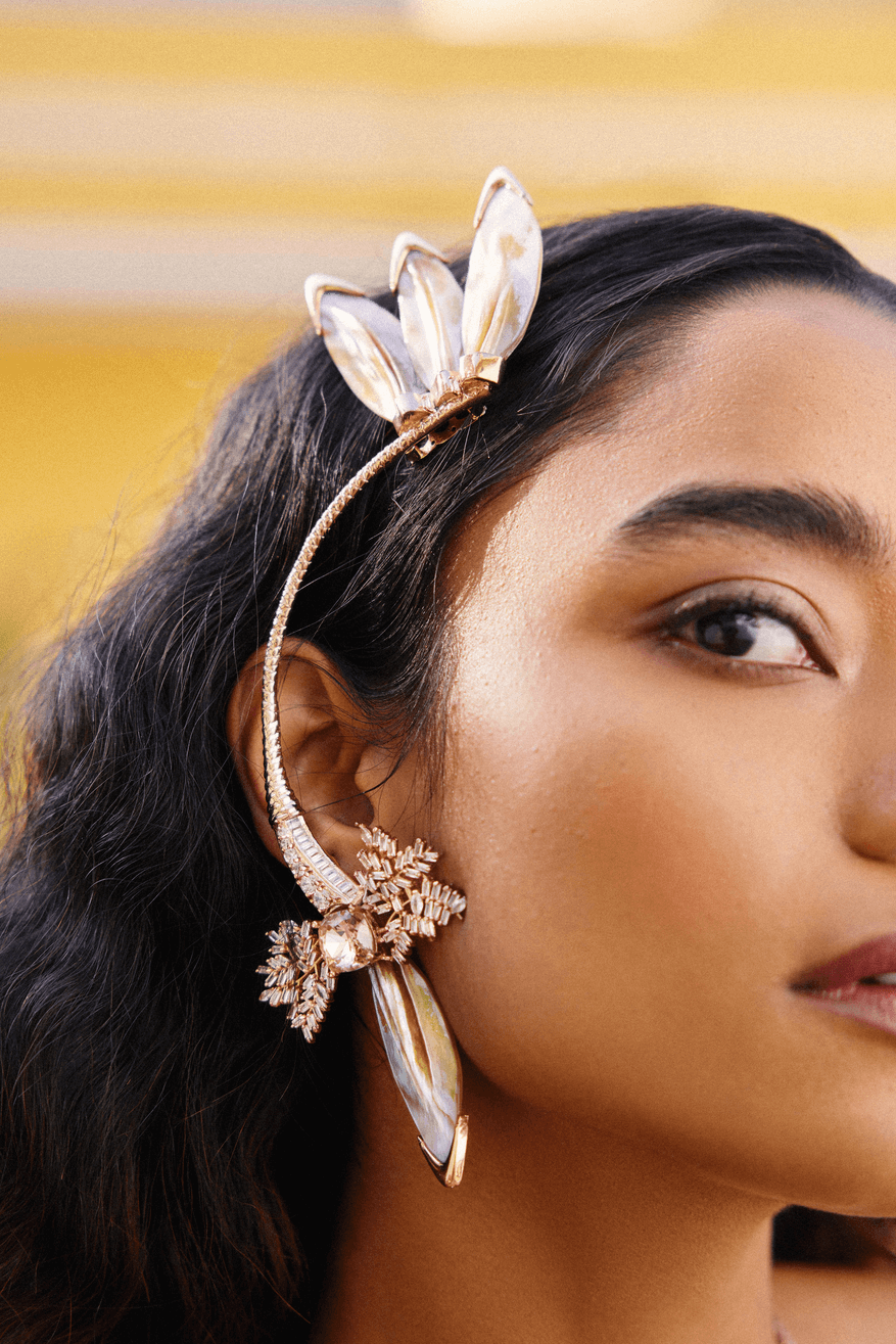 Outhouse-Rose Gold Serefina Couture Earcuff-sincerelyindia.COM