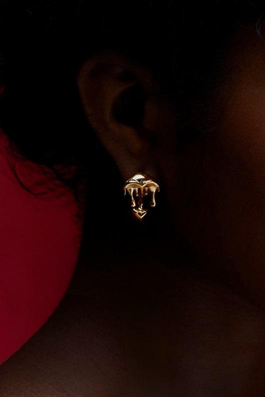Outhouse Gold Shroom Stud Earrings available on sincerelyindia