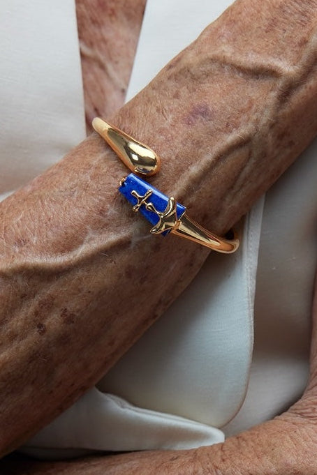 Outhouse Gold Lazuli Sculpt Handcuff available on sincerelyindia