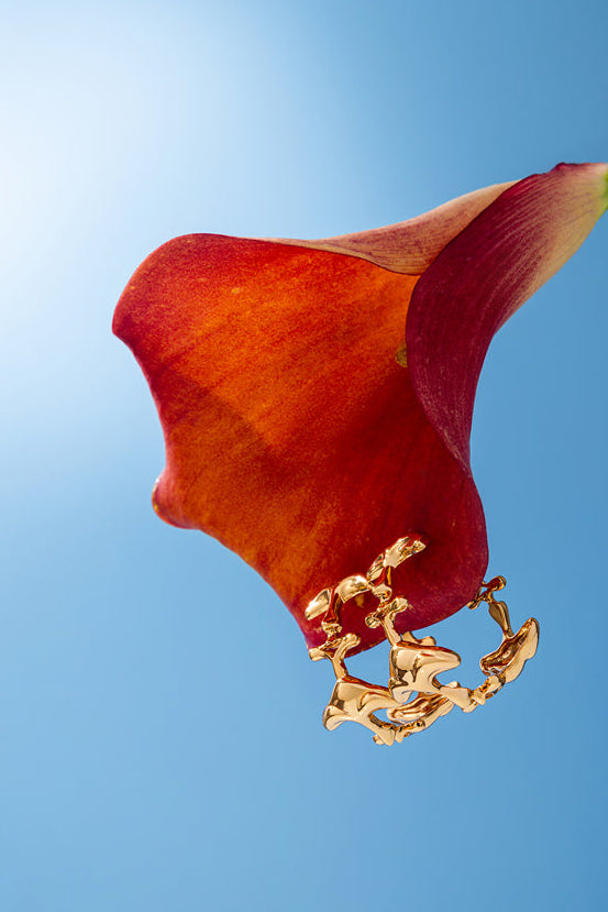 Outhouse Gold Shroom Hoop Earrings available on sincerelyindia