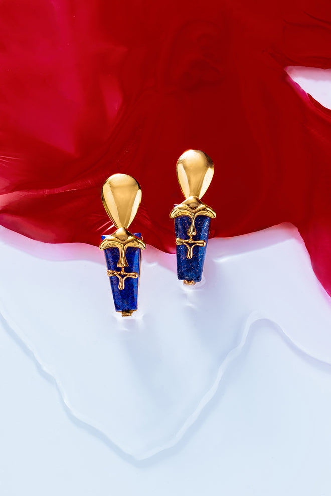 Outhouse Gold Lazuli Sculpt Earrings available on sincerelyindia