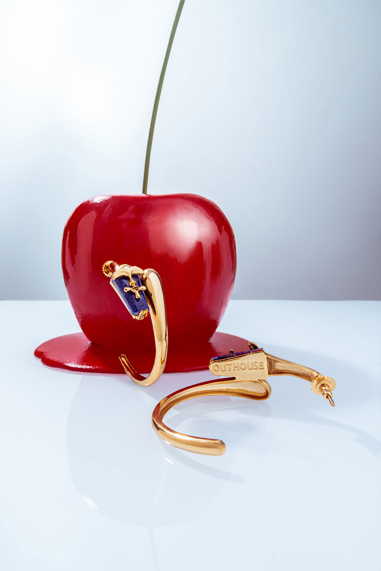 Outhouse Gold Lazuli Sculpt Hoop Earrings available on sincerelyindia