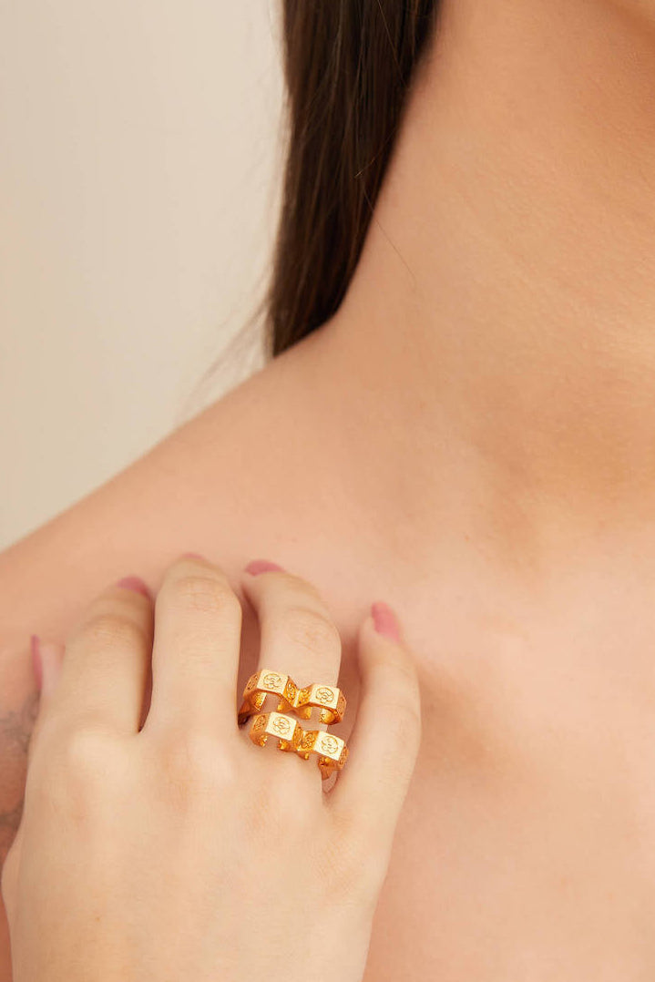 Outhouse-Oh Poppi Quatro Bolt Ring-sincerelyindia.COM