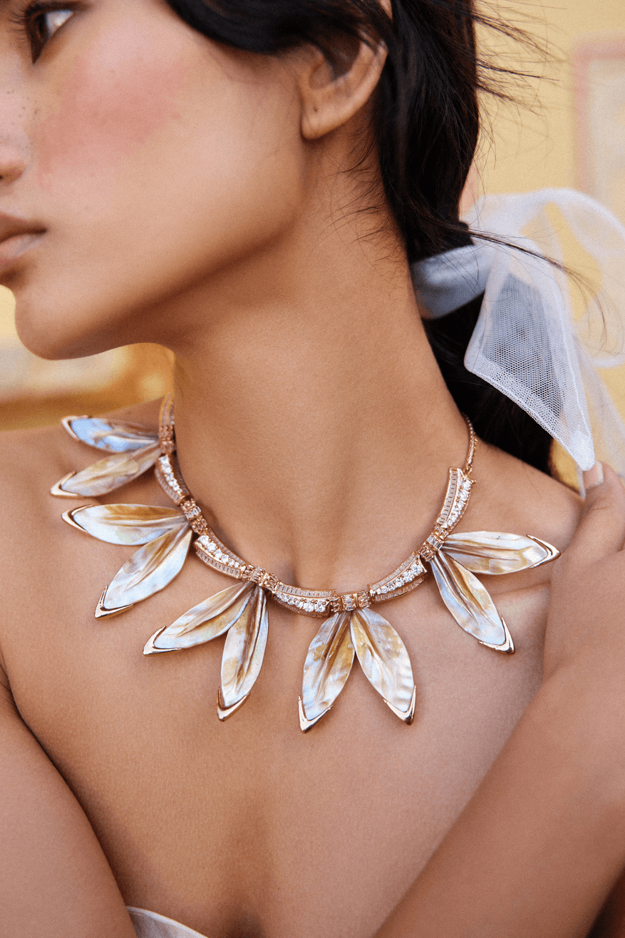 Outhouse-Rose Gold Serefina Necklace-sincerelyindia.COM