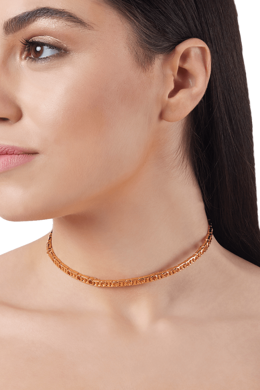 Outhouse-O.H Monogram Choker-sincerelyindia.COM