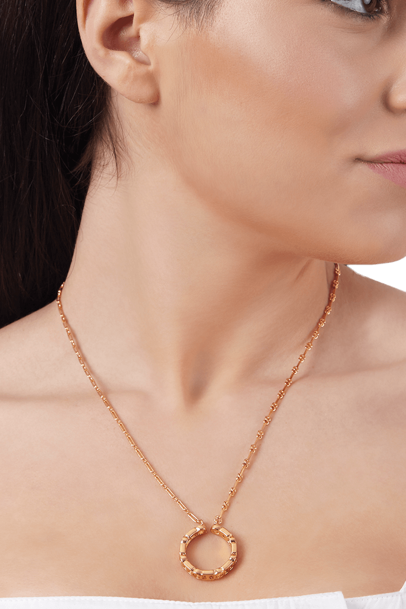 Outhouse-The O.H Monogram Archway Pendant Necklace-sincerelyindia.COM